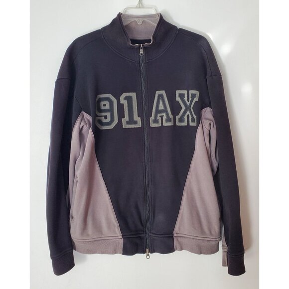 Armani Exchange Track Jacket Faded Spell Out Color Block Full Zip Mens Large EUC - Picture 1 of 7